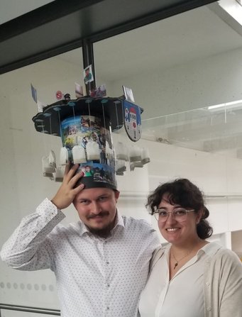 Jiří Guth Jarkovský (here with his wife) after his successful PhD defense. Jiří Guth Jarkovský (here with his wife) after his successful PhD defense.